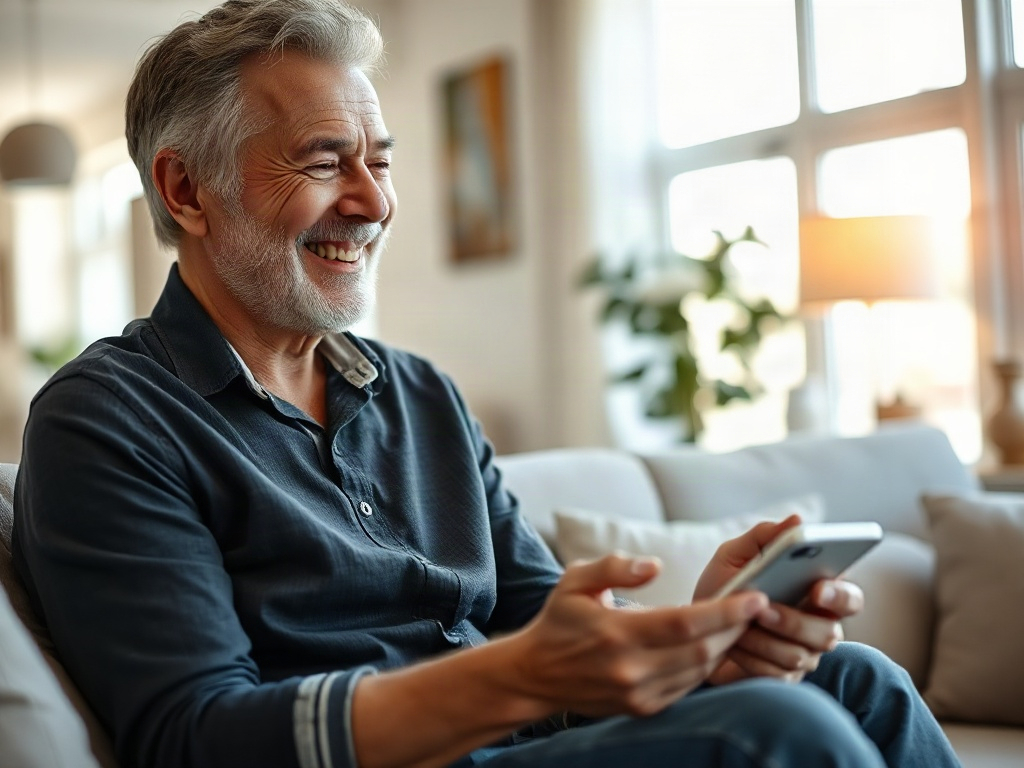 A person enjoying Remember on their phone